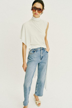 ZARA ДЖИНСЫ Z1975 STRAIGHT С ВЫСОКОЙ ПОСАДКОЙ, ВЫЦВЕТШИЙ СИНИЙ