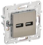 SKANDY Розетка USB A+A 3,1А SK-R15N металл никель IEK
