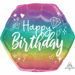 Шар Фольгированный Радуга омбре голография (Ассорти)