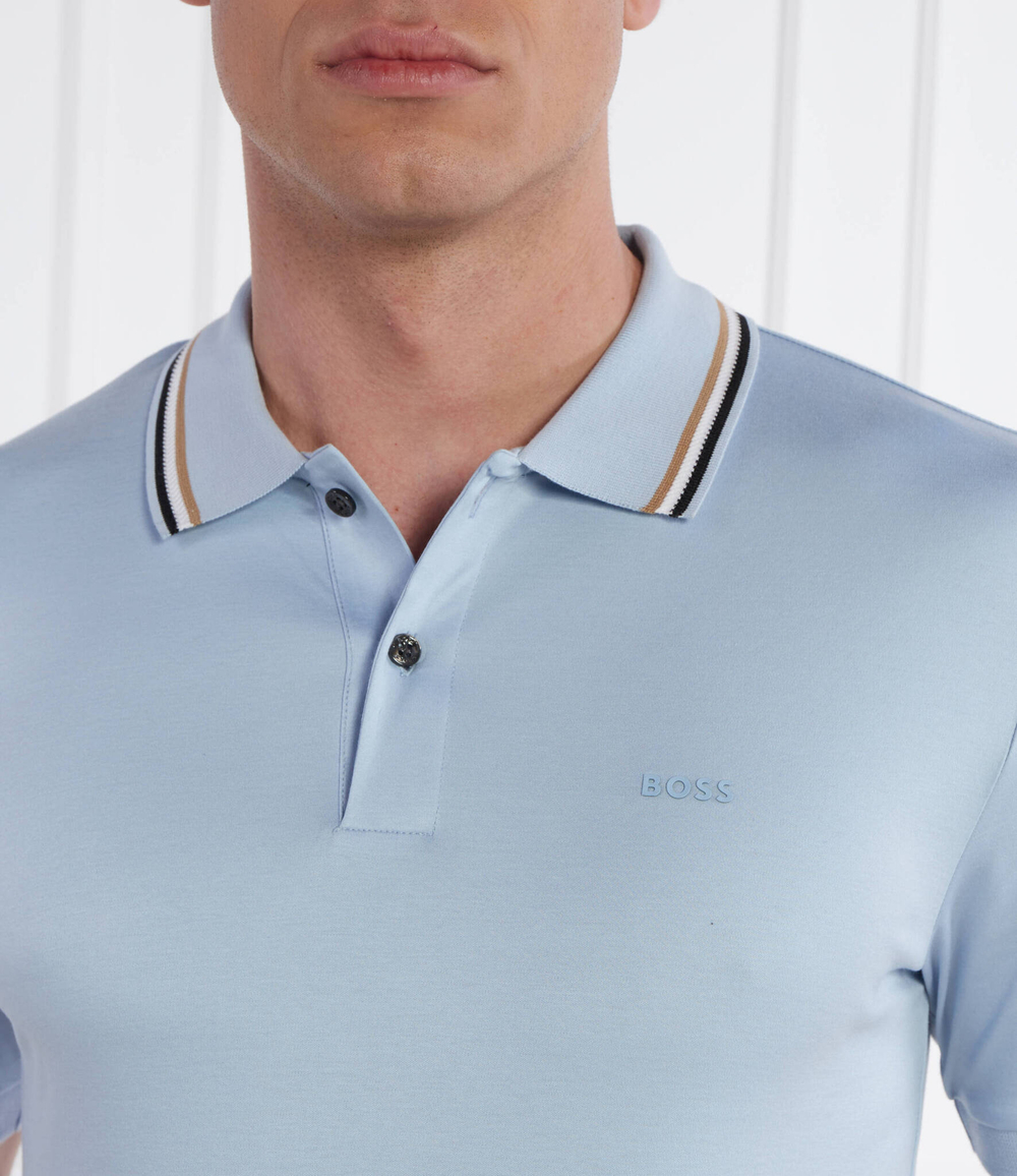 Поло Penrose 38 BOSS BLACK - голубой(50469360)