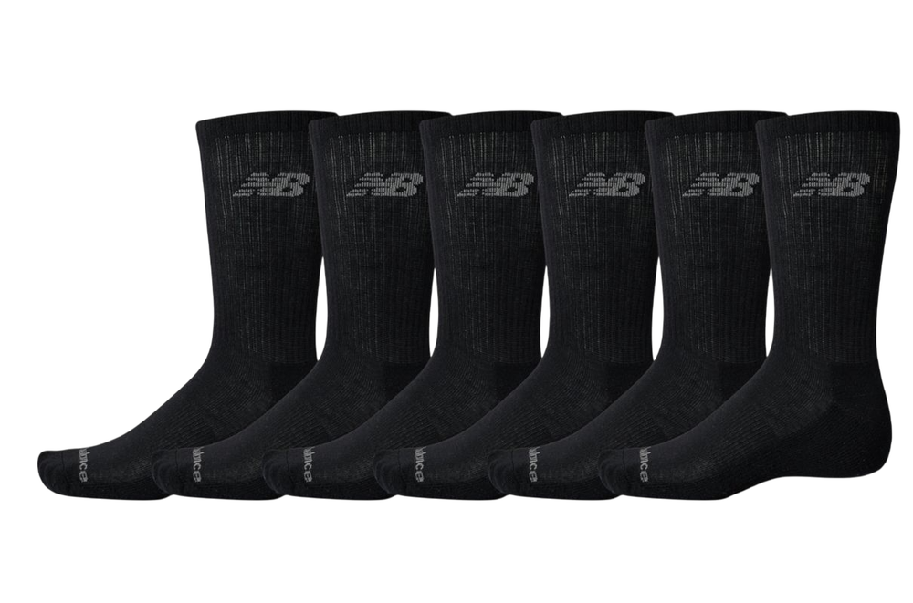 Теннисные носки New Balance Performance Basic Crew 6P - black