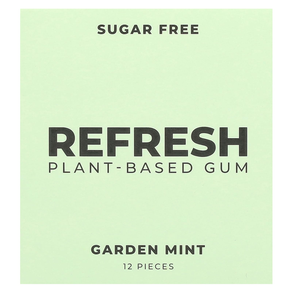 Refresh Gum, растительная жевательная резинка, садовая мята, 12 шт.