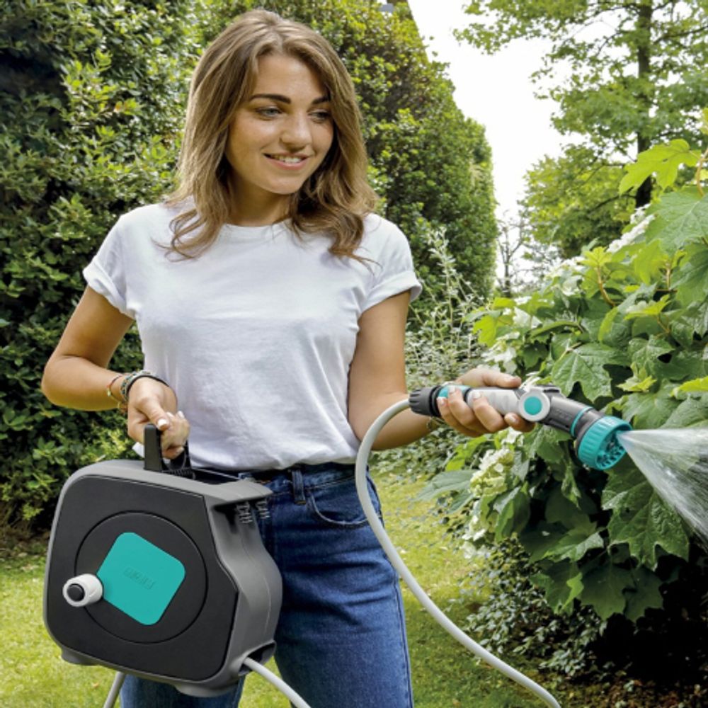 Катушка для шланга GF GF80285628 AQUABAG STYLE механическая в комплекте со шлангом 9 мм 11,5 м