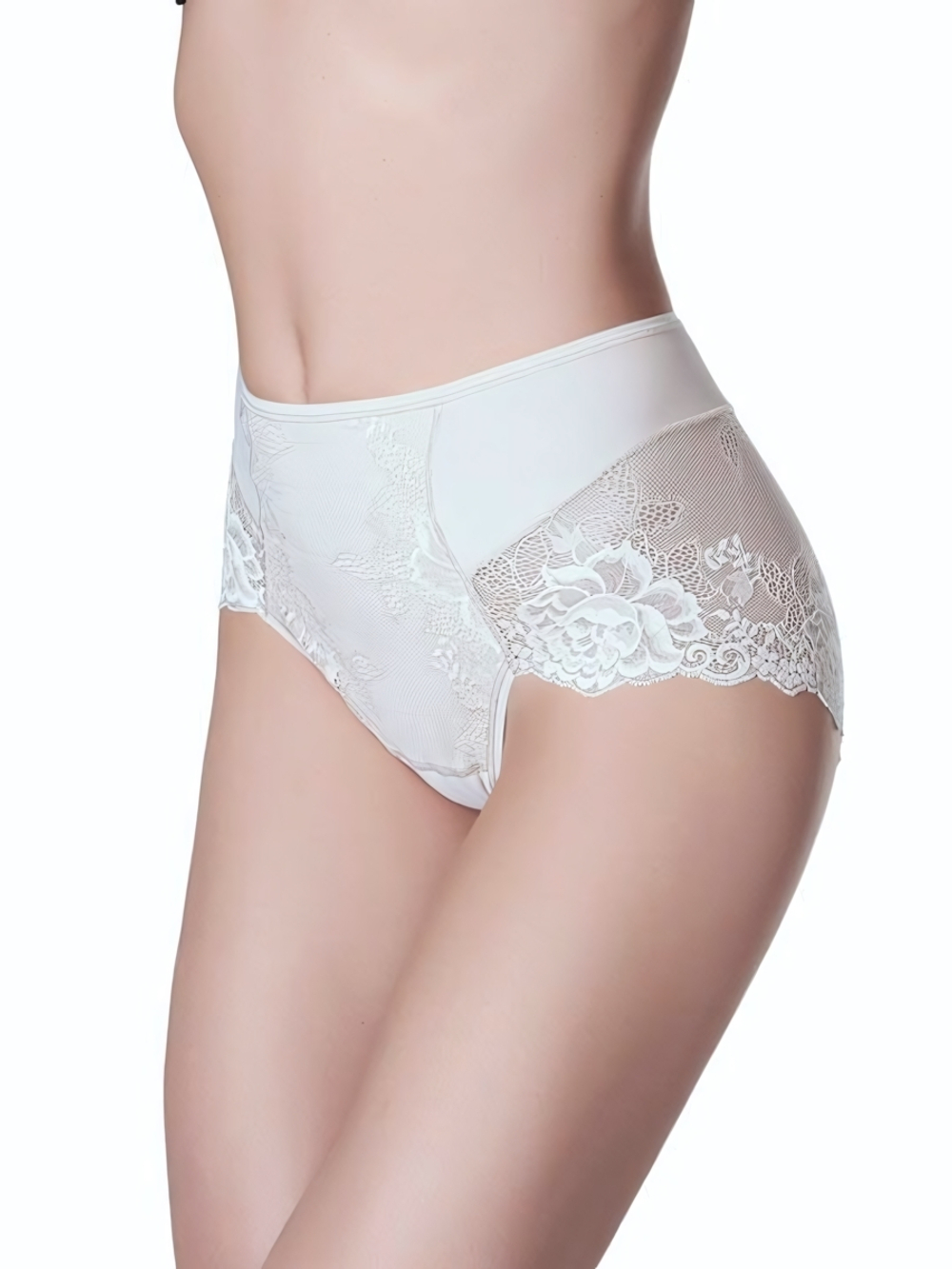 Трусы-слип с высокой линией талии Greta (Размер: L) (Цвет: белый)