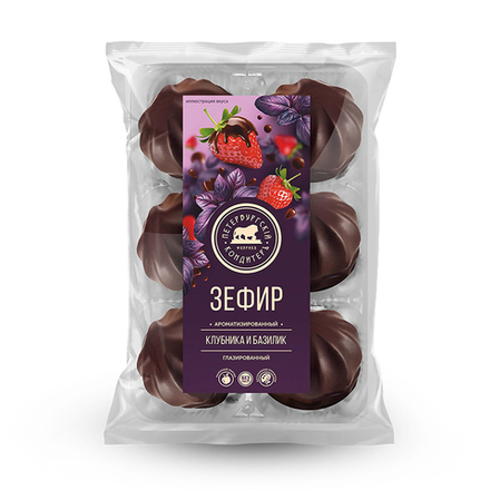 Зефир Клубника и Базилик в глазури (пленка) 390г