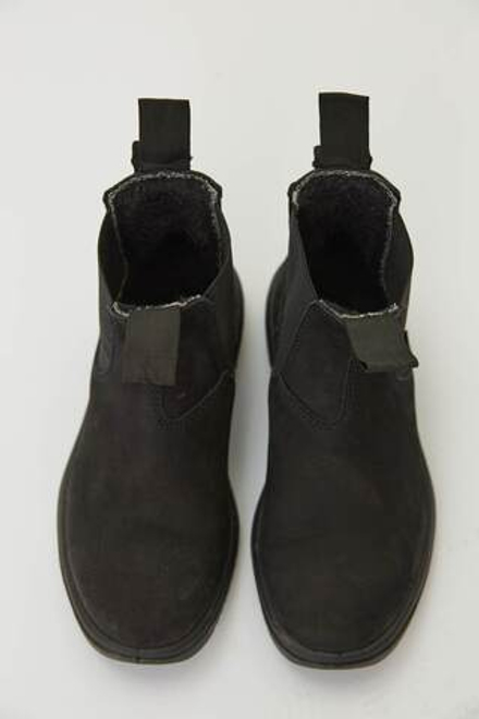 Челси из черного нубука с мехом