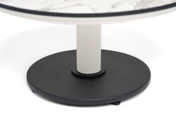 "Чили" интерьерный стол из HPL круглый Ø65 H32, каркас белый муар, цвет мрамор Каррара