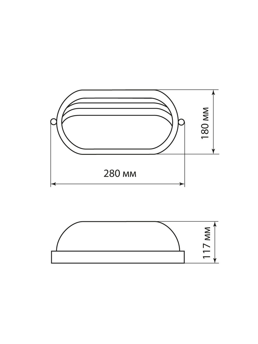 Светильник НПБ1207 черный/овал ресничка 100Вт IP54 TDM SQ0303-0058