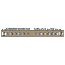 Шина ЭРА NO-122-33 PEN земля-ноль 8х12мм 14/1 латунная крепеж по центру