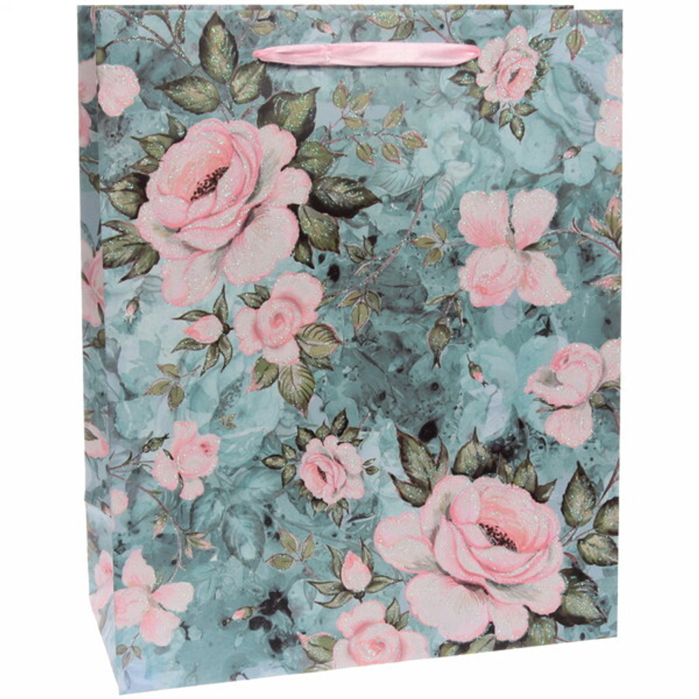 Пакет подарочный «Цветы» 32*26*12 см