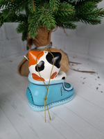 Котик в ботинке игрушка из фарфора