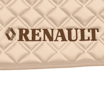 Ковры RENAULT T (автомат) (экокожа, бежевый, бежевый кант, коричневая вышивка)
