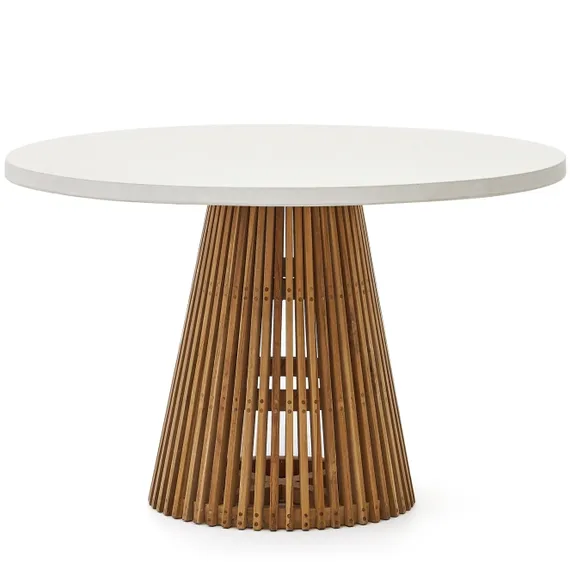 Стол Alcaufar Ø120 см из массива тика и цемента