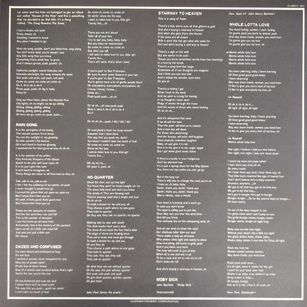 Led Zeppelin / The Song Remains The Same (2LP)