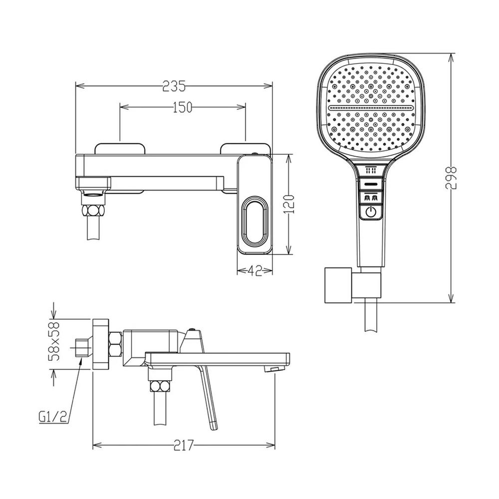 Смеситель для ванны Raglo R51.30.09, графит