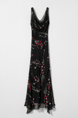 ZARA X KATE MOSS ШЕЛКОВОЕ ПЛАТЬЕ С ПРИНТОМ, РАЗНОЦВЕТНЫЙ