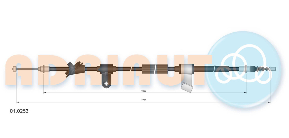 ADRIAUTO - 010253-ADR - Cable Pull, parking brake