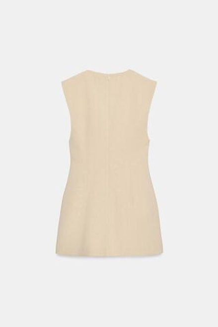 ZARA КОРОТКОЕ ПЛАТЬЕ В ПОЛОСКУ, ЭКРЮ/ЖЕЛТЫЙ