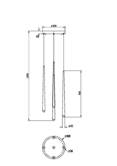 Подвесной светодиодный светильник Maytoni Cascade MOD132PL-L30BSK