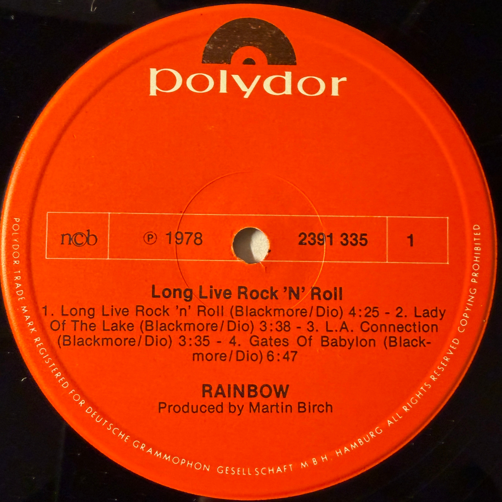 Rainbow ‎– Long Live Rock 'N' Roll (Скандинавия 1978г.)