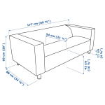 2-местный диван - IKEA KLIPPAN,  88x66x177см, черный, КЛИППАН ИКЕА