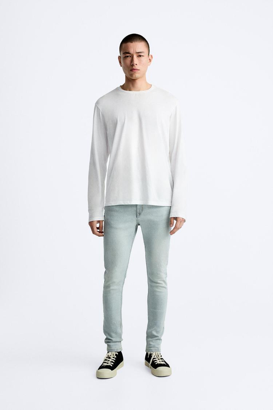 ZARA ДЖИНСЫ SKINNY FIT, ГОЛУБОЙ