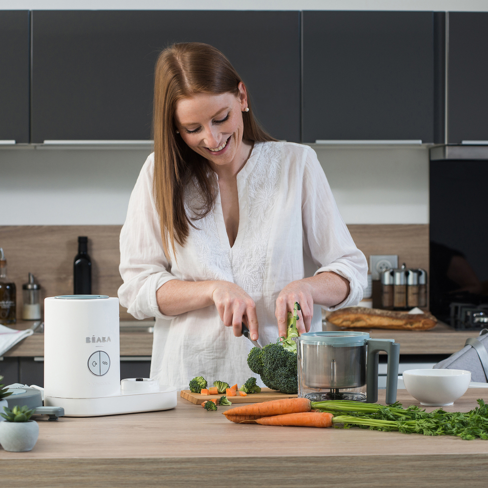 Уцененный товар: блендер-пароварка для детского питания 5 в 1 BEABA Babycook Neo белый/серый