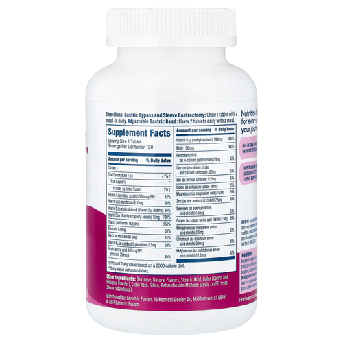 Bariatric Fusion, мультивитамины, ягодный вкус, 120 таблеток