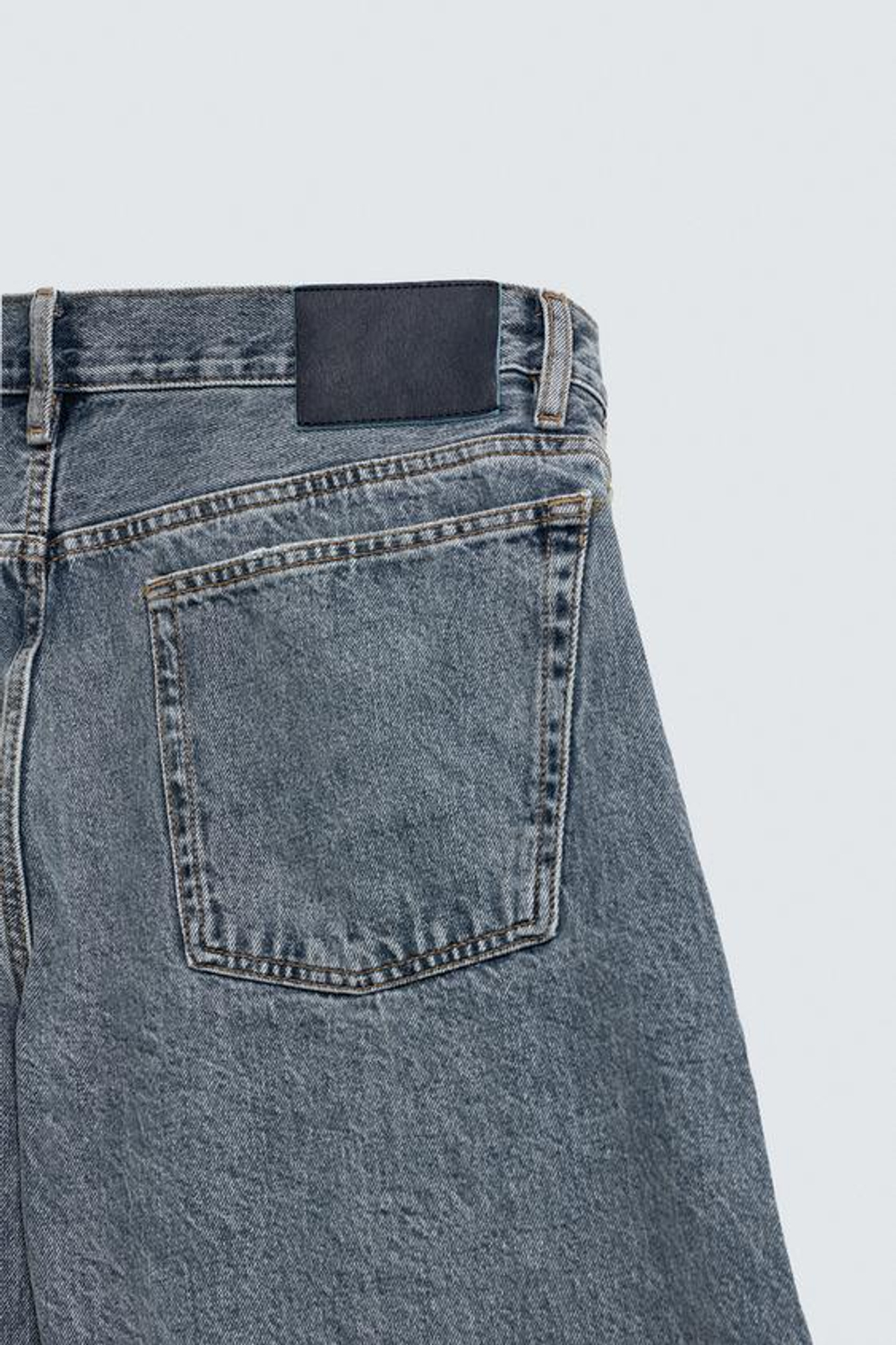 ZARA ДЖИНСЫ BARREL FIT, ЛИНЯЛЫЙ СИНИЙ