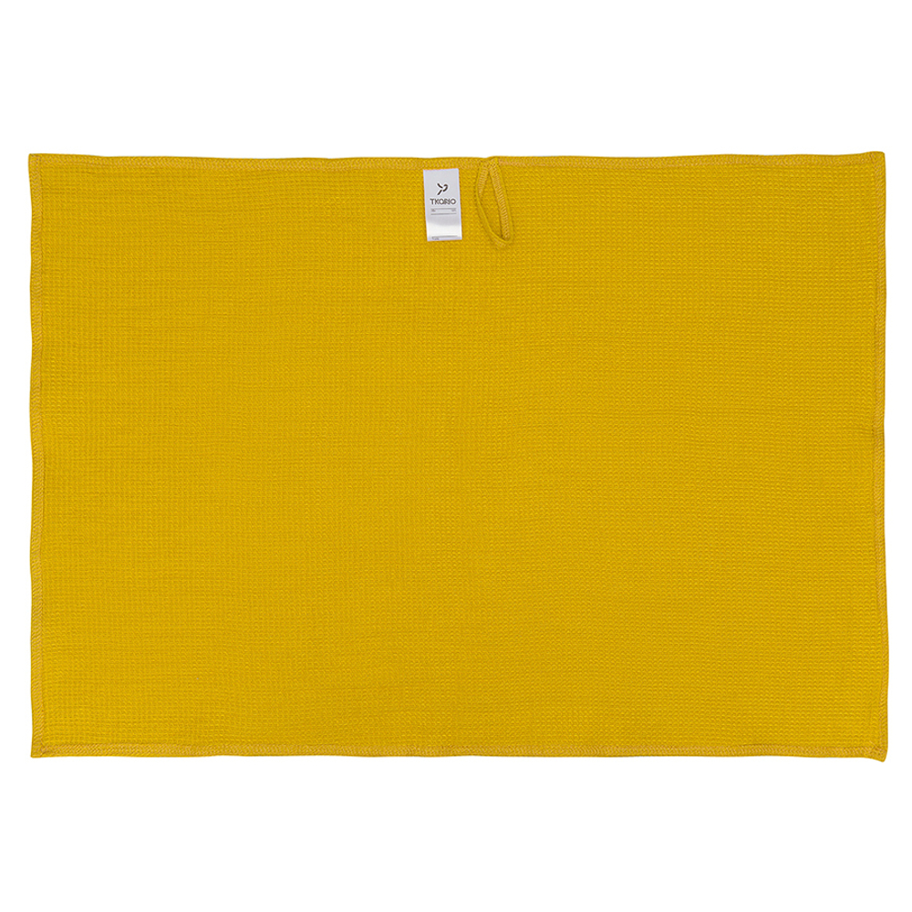 Набор из двух кухонных жаккардовых полотенец горчичного цвета из коллекции essential