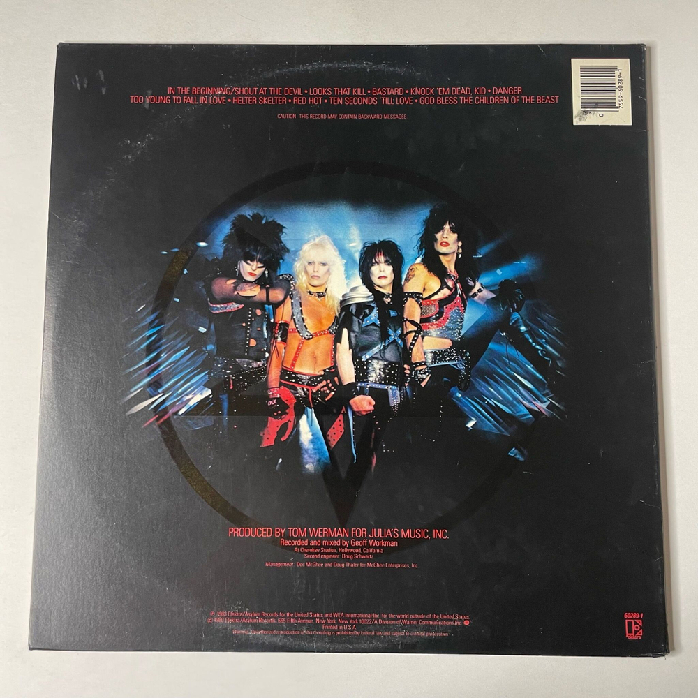 Винтажная виниловая пластинка LP Motley Crue Shout At The Devil (Germany 1983)