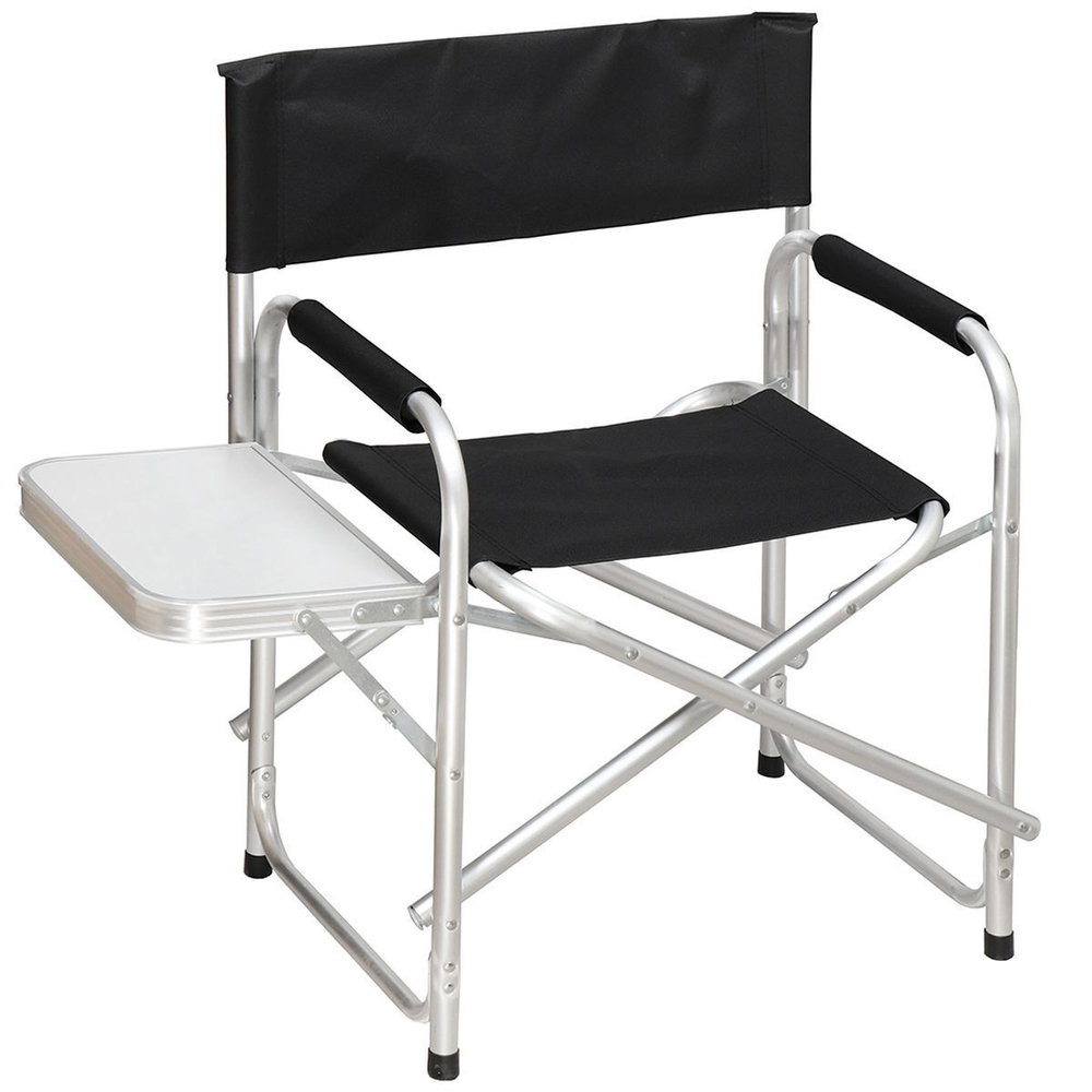 Кресло складное 48х57х80 см, черное, с боковым столиком, 100 кг, YTDC006