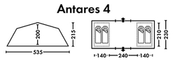 ПАЛАТКА КЕМПИНГОВАЯ FHM ANTARES 4