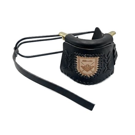 Комплект луз с выкатом "Бронкс", скоба - латунь (черная кожа, кожаный выкат) Крест