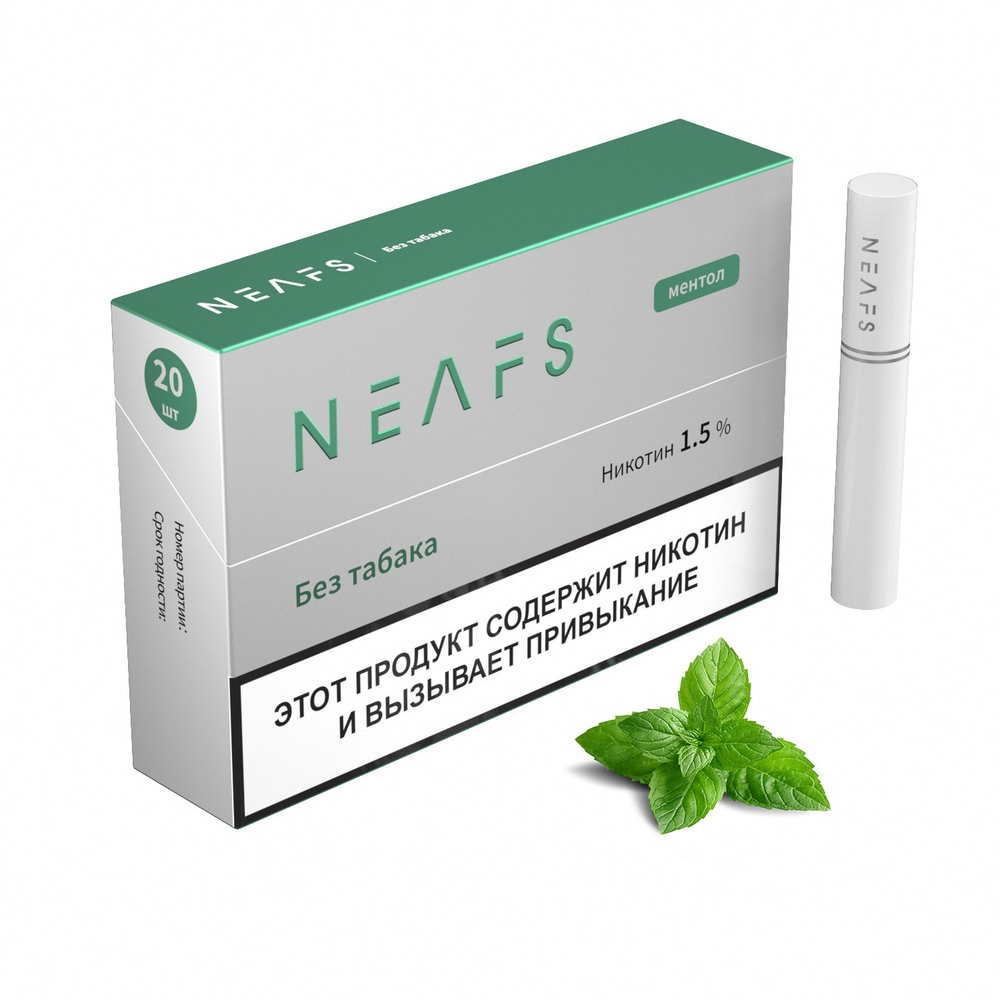 Бестабачные стики Neafs Ментол 15мг (1,5%) (блок - 10 пачек) купить с доставкой по Москве и России