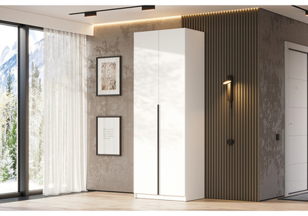 Шкаф Woodville Даиго двухстворчатый белый текстурный