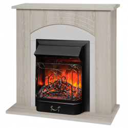 Электрокамин RealFlame Hanna STD LO светлый дуб с очагом Majestic Lux Black RC