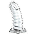 Прозрачная насадка удлинитель 14см с шипами и стимуляцией предвагинальной зоны Baile Brave Man BI-026202