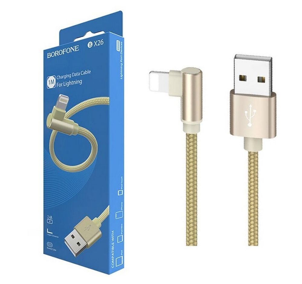 Кабель USB - Lightning BOROFONE BX26 (золото) 1м