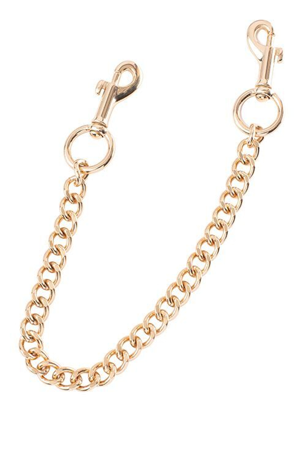 Черные оковы PREMIUM ANKLE CUFFS WITH CHAIN с золотистой цепочкой (Цвет: черный с золотистым)