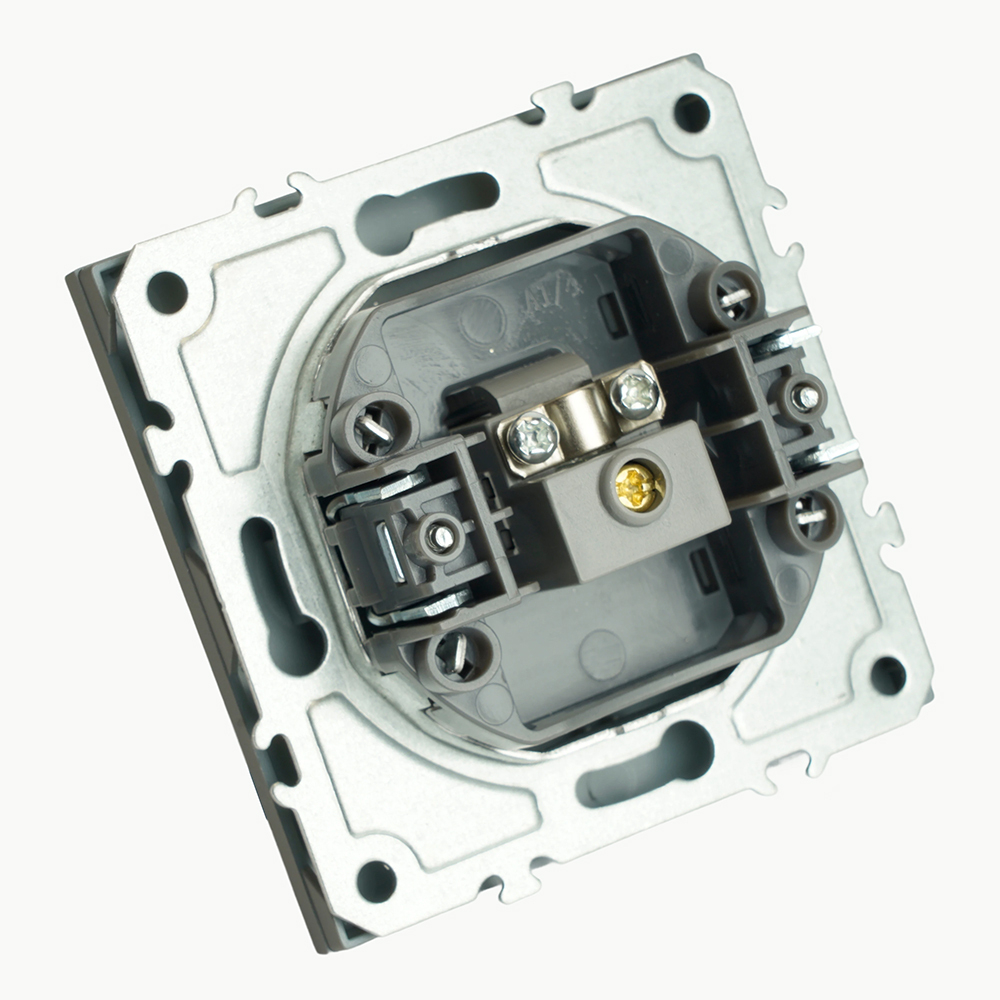 Розетка телевизионная 1-местная (механизм), STEKKER, 75 Ом, 5-862МГц, серия Эмили, RST00-5108-10, платиново-серый, soft touch 49953