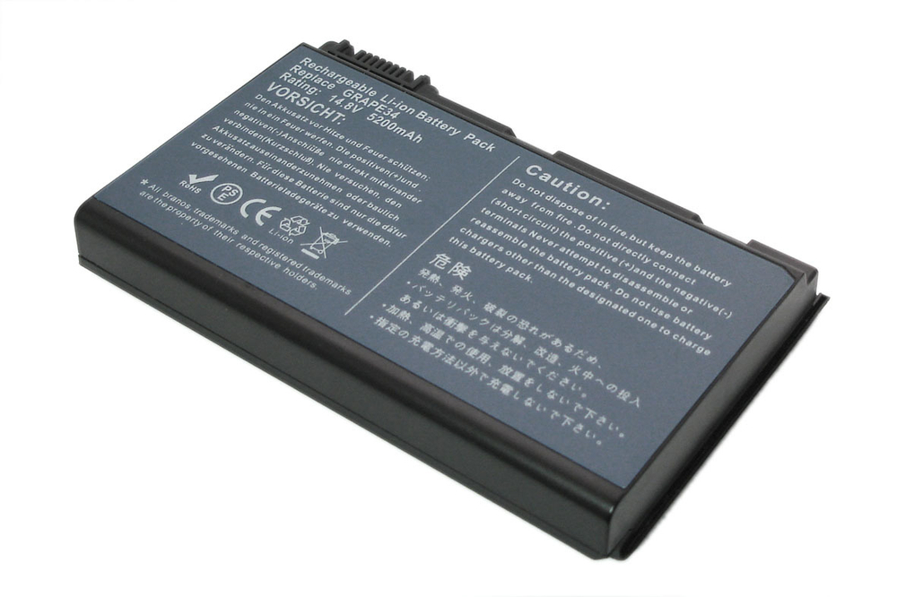 Аккумуляторная батарея для ноутбука Acer Extensa 5200 5600 TM 5300 5700 14.4V 5200mAh OEM черная