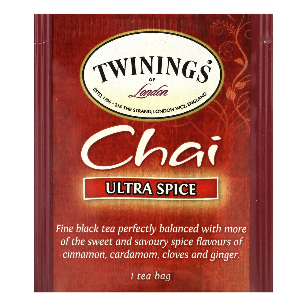 Twinings, ароматизированный черный чай, ультрапряный, 20 чайных пакетиков, 40 г (1,41 унции)