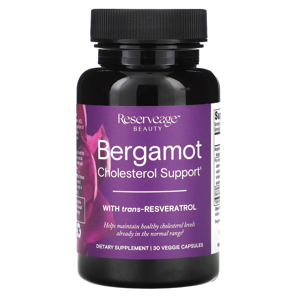 Reserveage Beauty, Bergamot Cholesterol Support, 30 растительных капсул