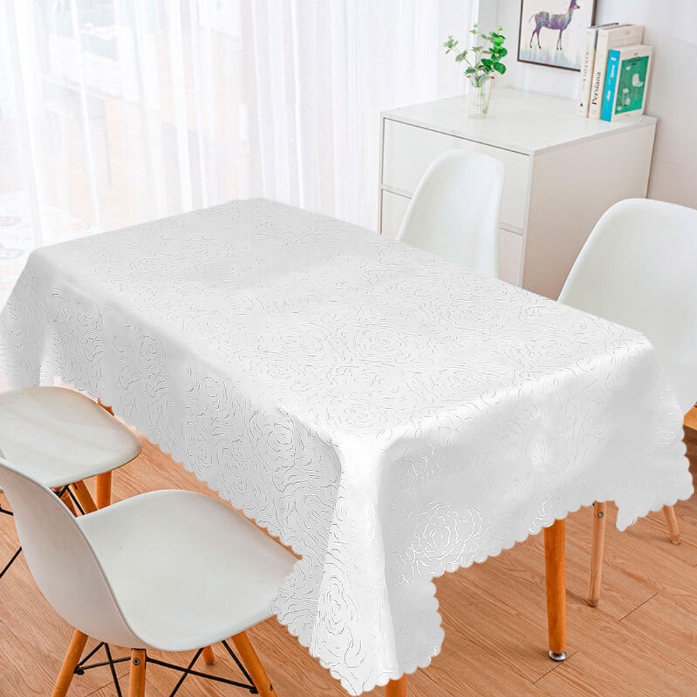 Скатерть 140*180см белая, полиэстер, NNOA29
