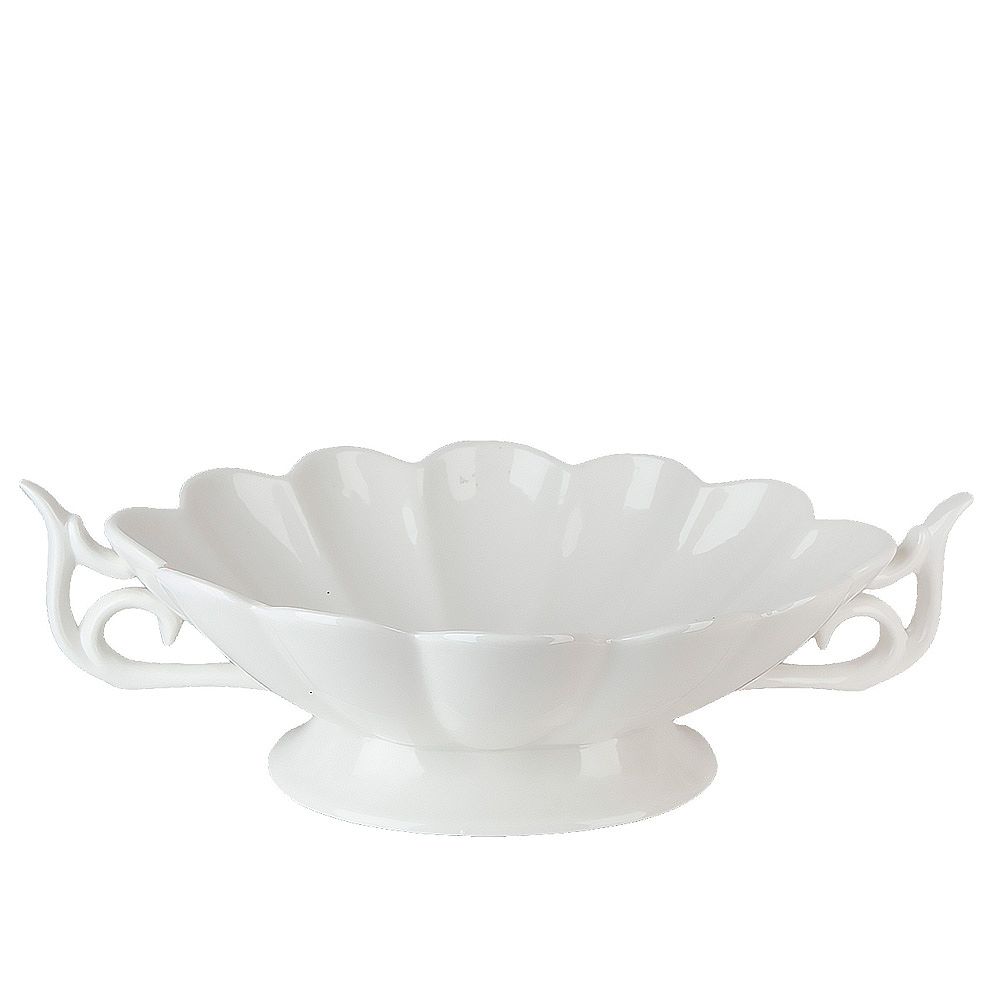 Салатник с ручками на ножке " " 26*17*8см. v=650мл. (фарфор) (подарочная упаковка)