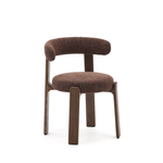 Granite Стул на 4 ножках из коричневого шенилла и массива ясеня в отделке орех