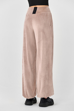 Брюки велюровые широкие с манжетами с карманами