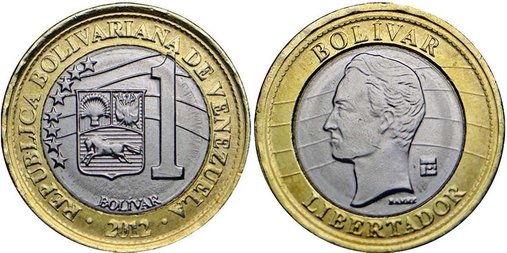 Венесуэла 1 боливар, 2012 Симон Боливар UNC
