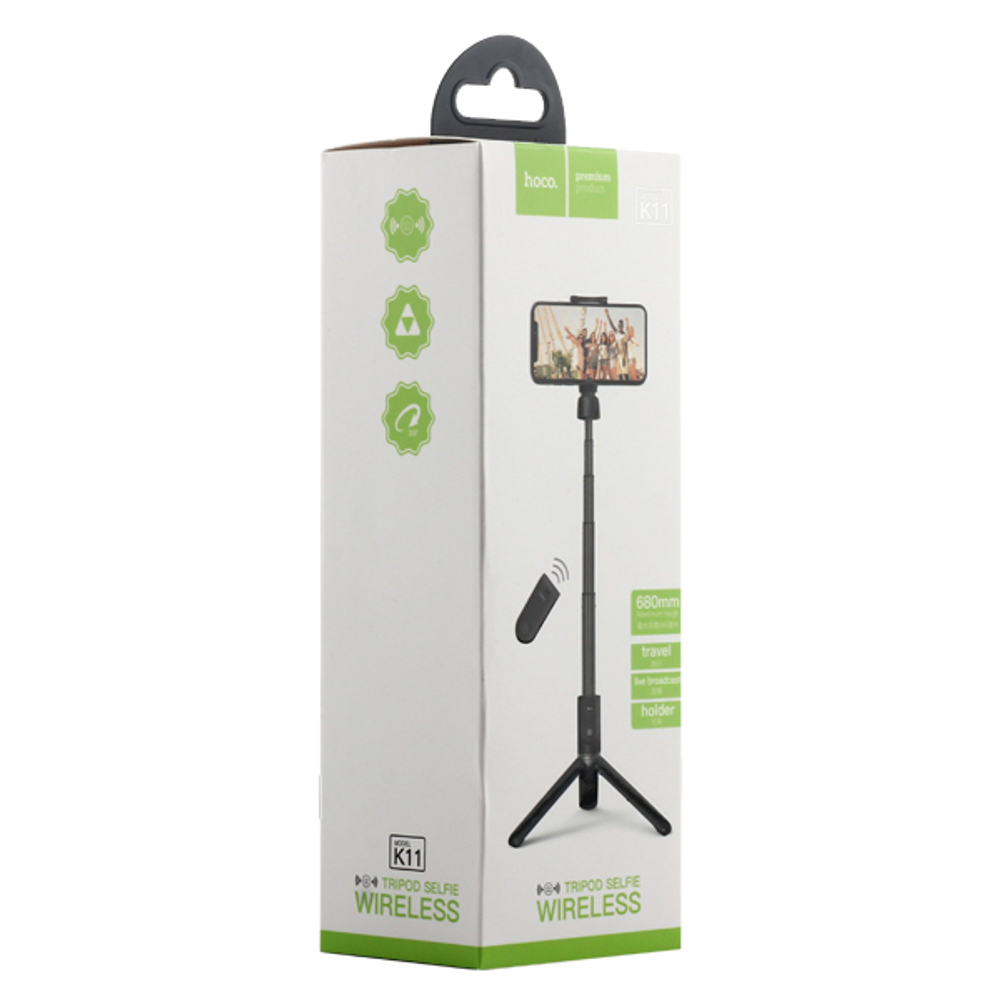 Монопод для селфи HOCO K11 Wireless tripod selfie stand (0.68 м) 3.5&quot;-6.5&quot; Black Черный